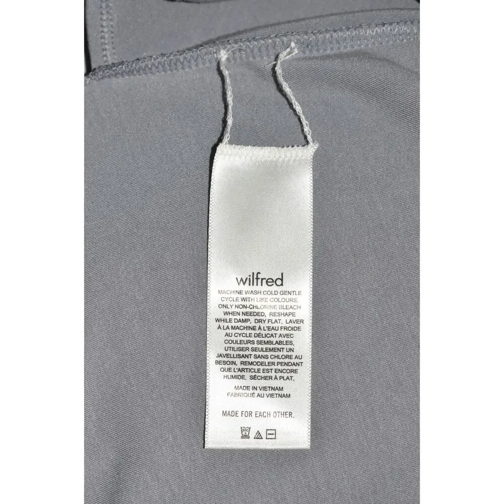 A7 NEW ARITZIA WILFRED Grey Drapey Jersey Side Tie Saturn Midi Wrap Dress Size S